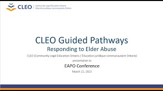 CLEO’s Guided Pathway for Responding to Elder Abuse