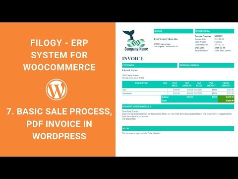 7. Filogy ERP basic sale process for WooCommerce, PDF invoice