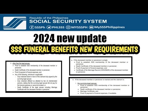 2024 SSS FUNERAL BENEFITS REQUIREMENTS.