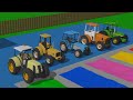 Learn colors on colored Tractors | Colorful Tractors and Excavators | Kolorowy Traktor i Koparki