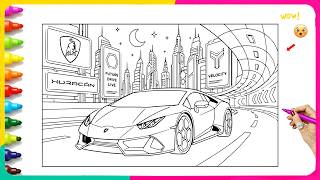 Lamborghini Huracan Coloring Pages 🏎️✨ Satisfying Coloring Pages