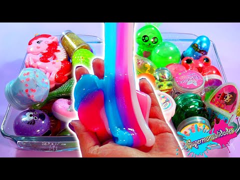 Mixing Slime Bought vs Homemade  - Supermanualidades