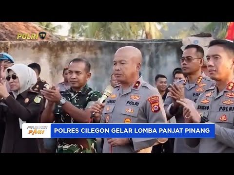 POLRES CILEGON GELAR LOMBA PANJAT PINANG MERIAHKAN HARI BHAYANGKARA KE-79