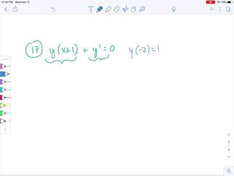 Separable differential equations P. 391 #17
