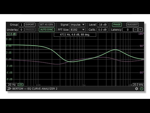Bertom EQ Curve Analyzer v2 - Frequency & Phase response of any plug-in or hardware