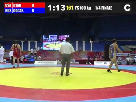 2012 Cadet Worlds 100kg - Garrett Ryan (USA) vs. Georgy Gogaev (RUS)