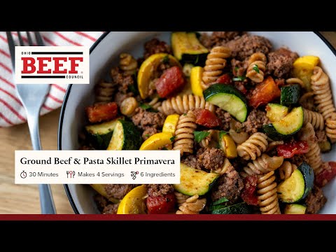 Ground Beef and Pasta Skillet Primavera