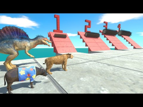 Who Can Survive the Growing Wooden Spike Trap? – Dinosaurs vs Animals Showdown!