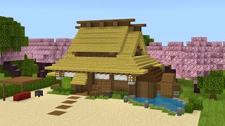 (マイクラ和風建築)茅葺き屋根 和風建築の作り方(Minecraft) How to Build Japanese style architecture