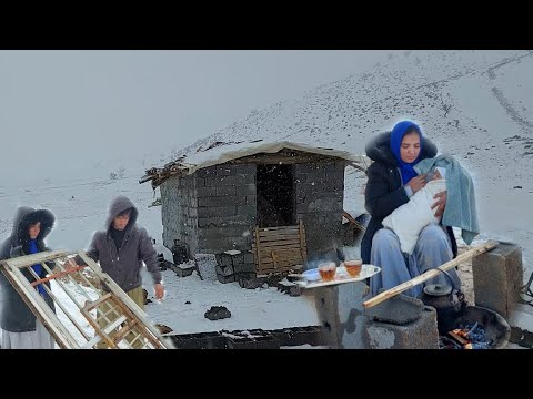 Snow and Winter: Mother's Embrace of Emotional Moments