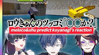 meloco and shu bet on koyanagi's reaction【にじさんじ/NIJISANJI EN/Koyanagi Rou/Shu Yamino/Meloco Kyoran】
