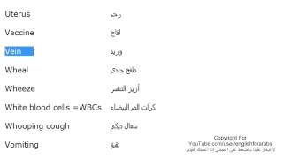 تعلم اللغة الانجليزية الدرس 154 كلمات ومصطلحات طبية انجليزية الجزء 12