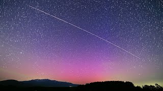 東北地方で見られたオーロラ　（宮城県栗原市深山牧場）