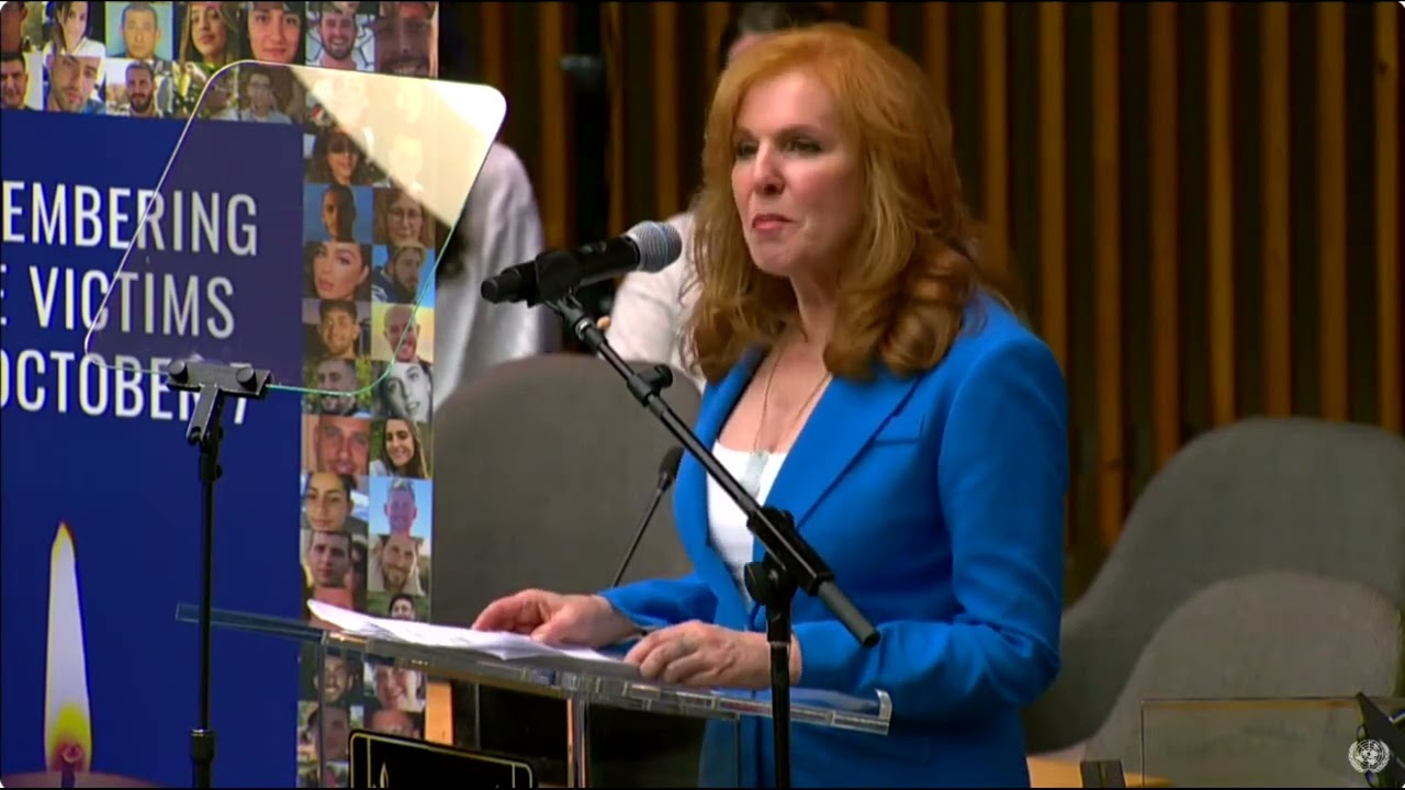 The Israeli delegation at the United Nations commemorate October 7