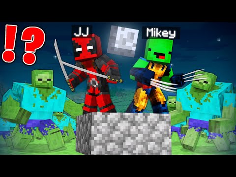 1000 MUTANT ZOMBIES vs DEADPOOL and WOLVERINE JJ and Mikey in Minecraft - Maizen