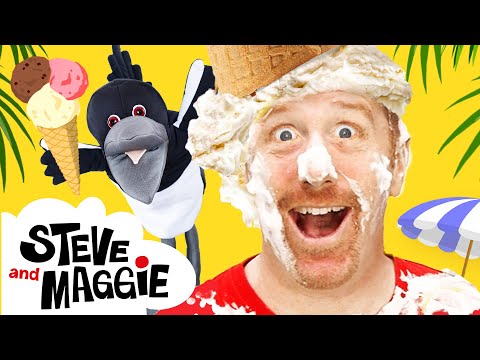 Ice Cream Story for Kids on the Beach from Steve and Maggie | Wow English TV