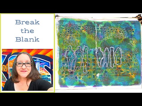Breaking a Blank Art Journal Spread With a Gel Press Print