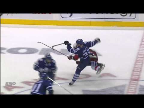 Matt Frattin Flattens Alexei Ponikarovsky - Dec 13th 2011 (HD)