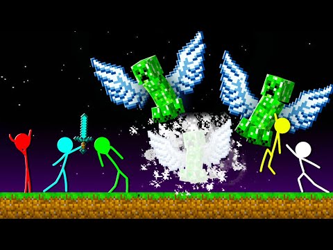 Stickman VS Minecraft: Flying Creeper Apocalypse - AVM Shorts Animation