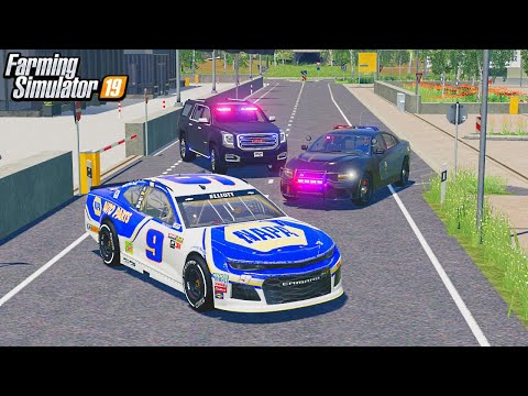TROLLING COPS WITH 1000HP NASCAR | (ROLEPLAY) FARMING SIMULATOR 2019