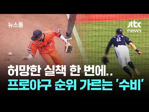 허망한 실책 한 번에…프로야구 순위 가르는 '수비'