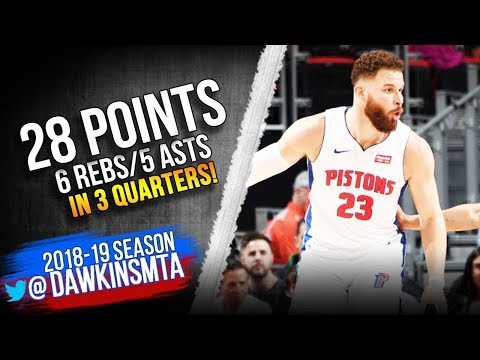 Blake Griffin Full Highlights 2019 03 09 Pistons vs Bulls   28 Pts 6 Rebs 5 Asts!  FreeDawkins 1