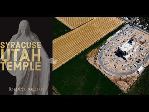 Syracuse Utah Temple on a summer day by drone on August 31, 2023