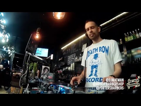 Matman 1 hour Hip Hop DJ set - Mixing & Scratching LIVE @ The Hip Hop Barbershop