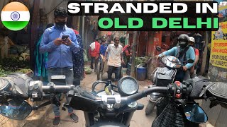 Breakdown in Old Delhi - From Kurukshetra family homestay to Paharganj - India Motorcycle vlog EP7