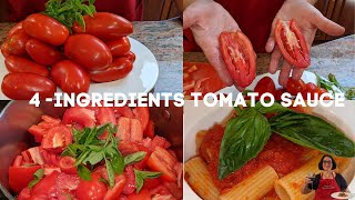 Perfect Italian tomato sauce made from scratch with San Marzano Tomatoes.