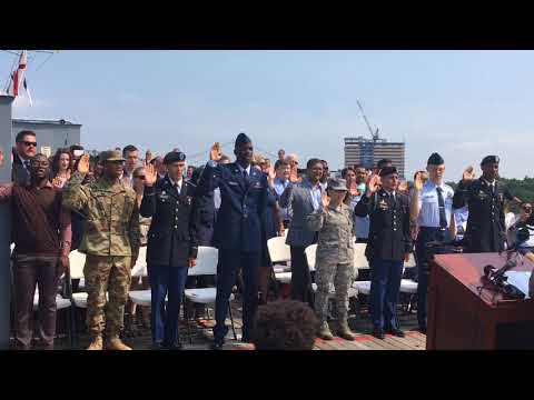 New citizens take oath aboard Battleship New Jersey