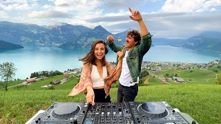 Groovy Deep House Music Mix - Outdoor Cooking in Alps | Swiss Cheese Fondue Dinner