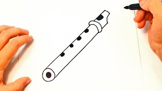How to draw a Flute  Flute Instrument Easy Draw Tu