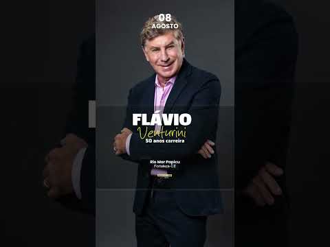 O show de Flávio Venturini em Fortaleza será no dia 8 de agosto de 2026, no estacionamento do Shopping RioMar Fortaleza, com abertura dos portões às 17h30 e início às 20h.