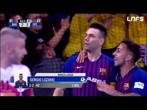 Gol Sergio Lozano (2-2) Barça Lassa - ElPozo Murcia. Play Off Final J2. LNFS