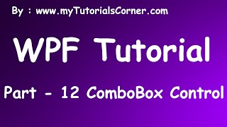 Using ComboBox Control in WPF