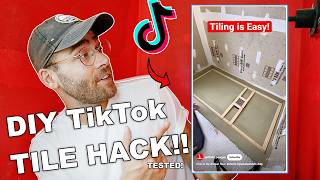 Testing TikTok Shower Floor Tile Hack!! (How To Tile Shower Floor)