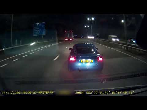 Road Rage Audi TT driver trying to cause a pile up, M42/M40 south