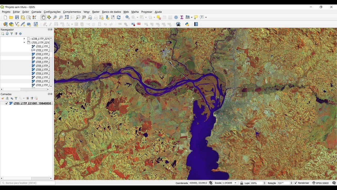 Vídeo 04 - SR - Composição colorida de bandas espectrais do satélite LANDSAT