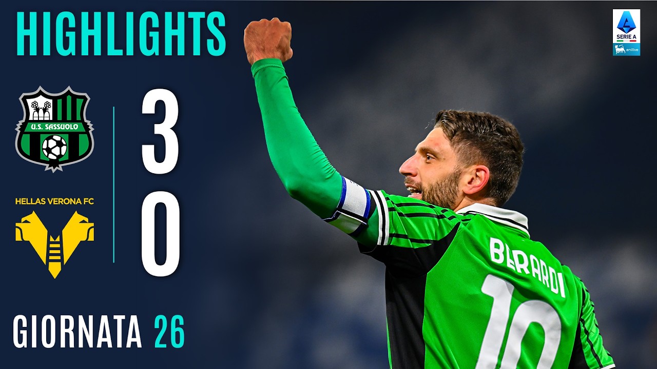 SASSUOLO-VERONA 3-0 | HIGHLIGHTS | 26ª GIORNATA | SERIE A ENILIVE 2025/26