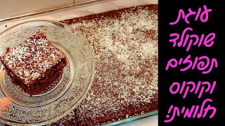 עוגת שוקולד תפוזים וקוקוס פרווה, בחושה, וסופר עסיסית! 🧡