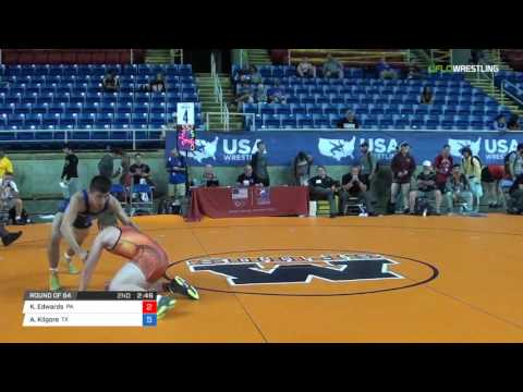 Junior FS 160 Round of 64 - Kevin Edwards (PA) vs. Adam Kilgore (TX)
