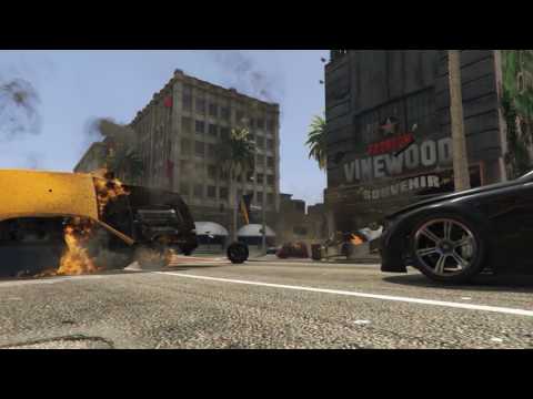 GTA 5 Destruction of Cars with Rhino Tank - Short version