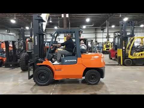 2013 Toyota 7FGAU50 11,000lb Pneumatic LPG Forklift STK 6672