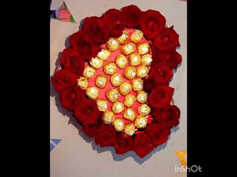 |Ferrero rocher heart bouquet|red rose bouquet | Chocolate bouquet |
