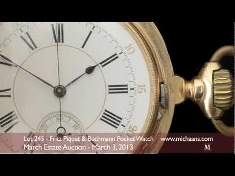 Fritz Piquet & Buchmann 18K黃金三問計時懷錶。 (Fritz Piquet & Buchmann 18K Yellow Gold Repeater Chronograph Pocket Watch)