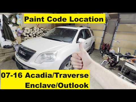 Paint Code Location GMC Acadia 07 08 09 10 11 12 13 14 15 16 2009 2010 2011 2012 2013 2014 2015 2016