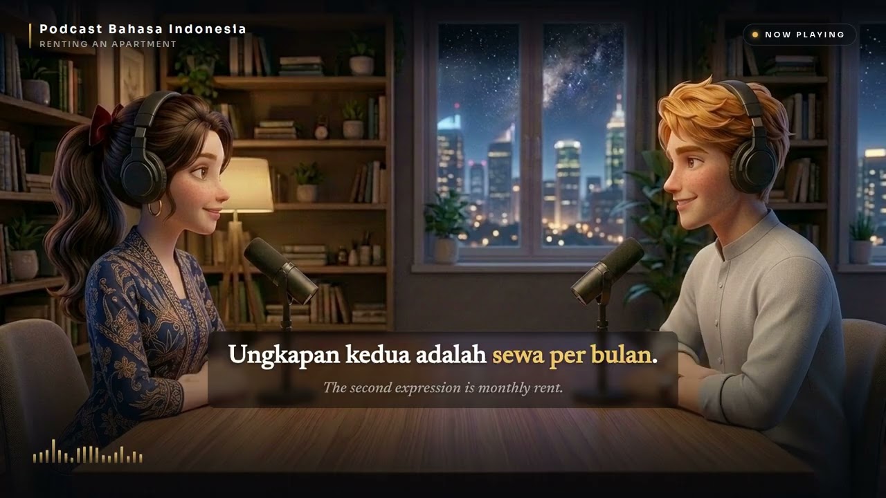 Ngobrol Santai Bahasa Indonesia untuk Pemula #21 — Aku Mau Cari Apartemen (Teks + Terjemahan Inggris - YouTube video featuring the word keen