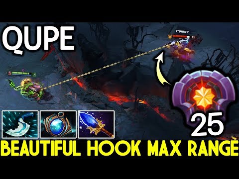 QUPE [Pudge] Beautiful Hook Max Range Master Tier Gameplay 7.22 Dota 2