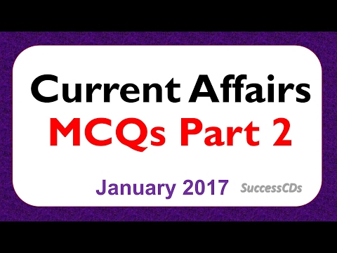 Latest GK Current Affairs MCQs January 2017 PART 2 with detailed answers